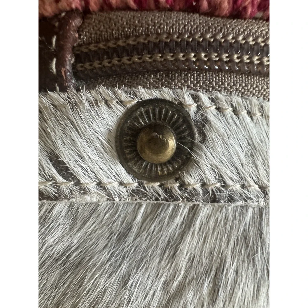 Myra Bag Technicolor‎ Cotton Rug Shoulder Bag Purse Bohemian Western Cowhide
